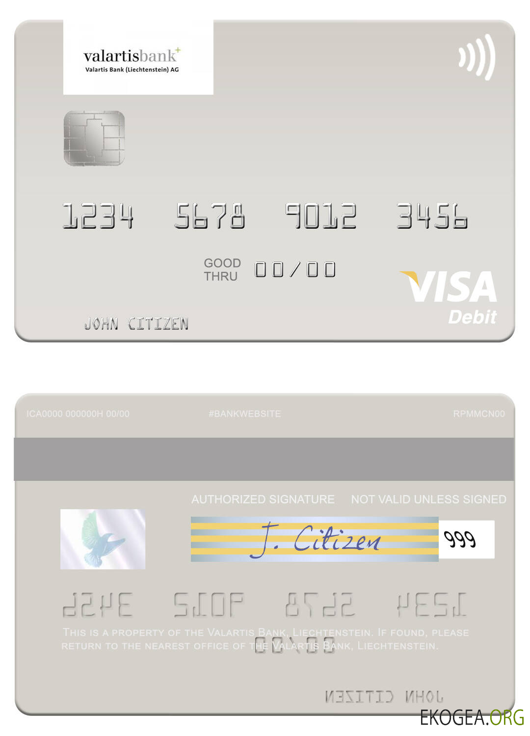 Carte de débit visa Liechtenstein Valartis Bank